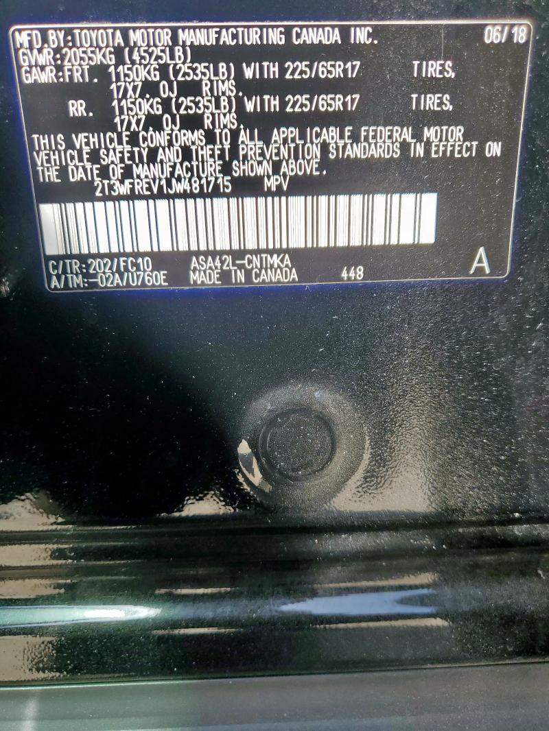 2018 TOYOTA RAV4 ADVEN 2T3WFREV1JW481715