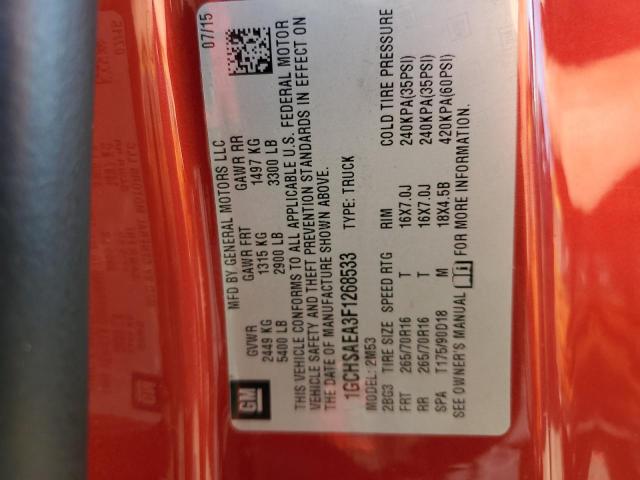2015 CHEVROLET COLORADO 1GCHSAEA3F1268533