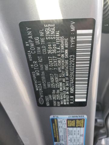 2022 HYUNDAI NEXO BLUE KM8J74A65NU022923