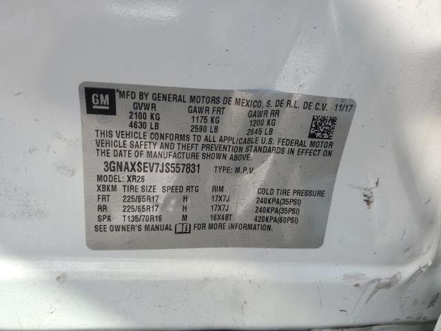 2018 CHEVROLET EQUINOX LT 3GNAXSEV7JS557831