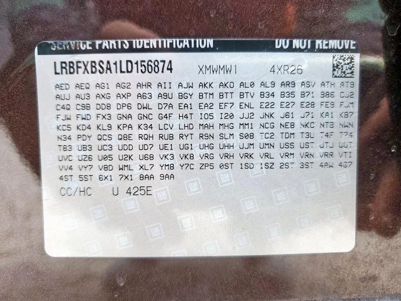 2020 BUICK ENVISION P - LRBFXBSA1LD156874