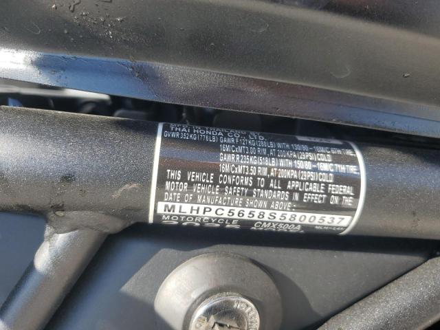 2025 HONDA CMX500 A MLHPC5658S5800537