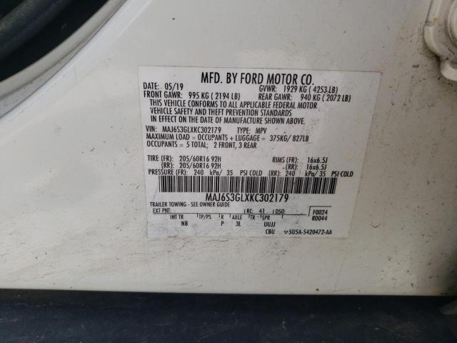 2019 FORD ECOSPORT S MAJ6S3GLXKC302179