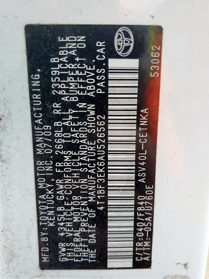 2010 TOYOTA CAMRY BASE - 4T1BF3EK6AU526562