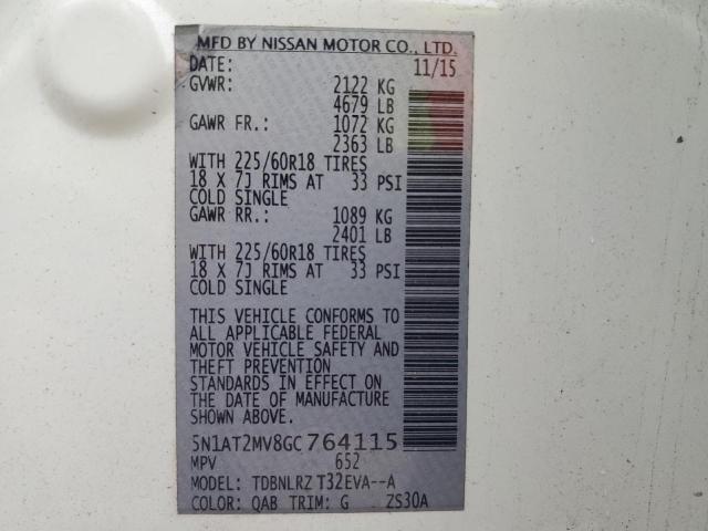 2016 NISSAN ROGUE S 5N1AT2MV8GC764115