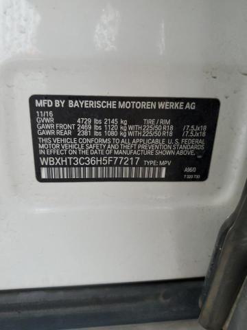 2017 BMW X1 XDRIVE2 WBXHT3C36H5F77217
