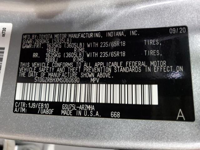 2021 TOYOTA HIGHLANDER 5TDGZRBHXMS060690