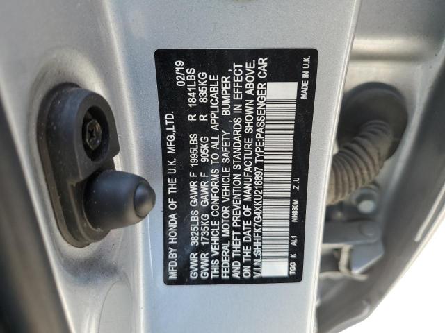2019 HONDA CIVIC SPORT - SHHFK7G4XKU216897