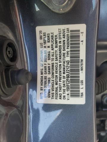 2020 HONDA CIVIC LX 19XFC2F60LE212143