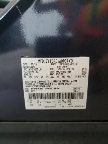 2017 FORD EXPLORER S 1FM5K8GT1HGB21634