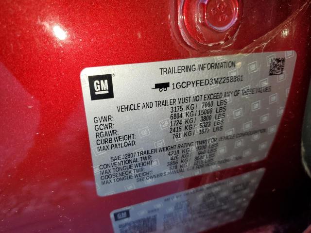 2021 CHEVROLET SILVERADO - 1GCPYFED3MZ258861