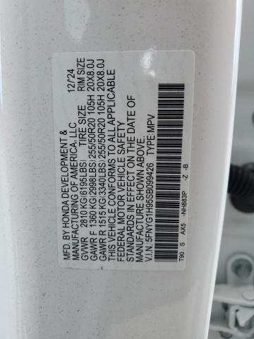 2025 HONDA PILOT BLAC 5FNYG1H95SB099426
