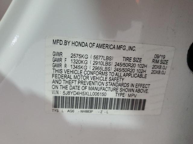 2020 ACURA MDX TECHNO 5J8YD4H5XLL006150