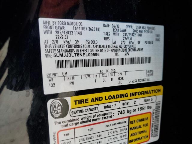 2022 LINCOLN NAVIGATOR L RESERVE 5LMJJ3LT8NEL09596