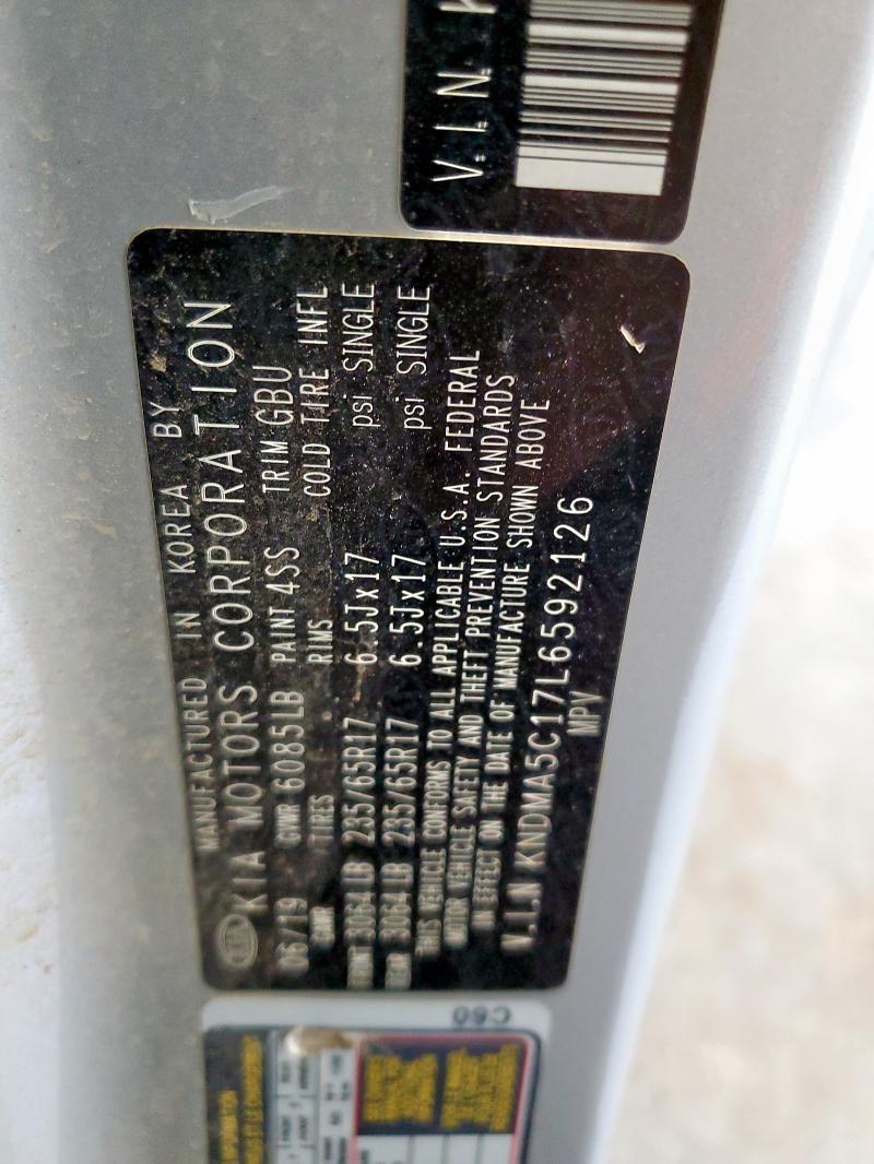 2020 KIA SEDONA L KNDMA5C17L6592126