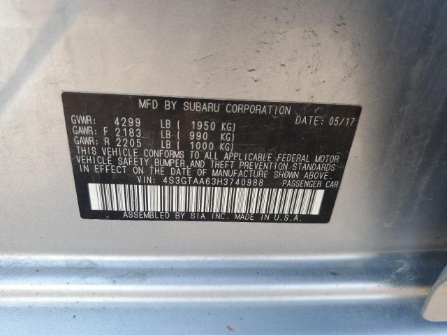 2017 SUBARU IMPREZA 4S3GTAA63H3740988