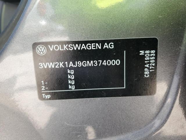 2016 VOLKSWAGEN JETTA 3VW2K1AJ9GM374000