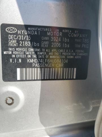 2017 HYUNDAI ELANTRA SE KMHD74LF6HU084104