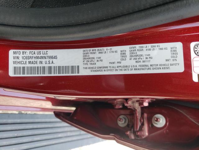 2021 RAM 1500 LIMIT 1C6SRFHM4MN799645