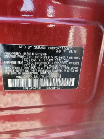 2018 SUBARU FORESTER 2 JF2SJAGC8JH559814