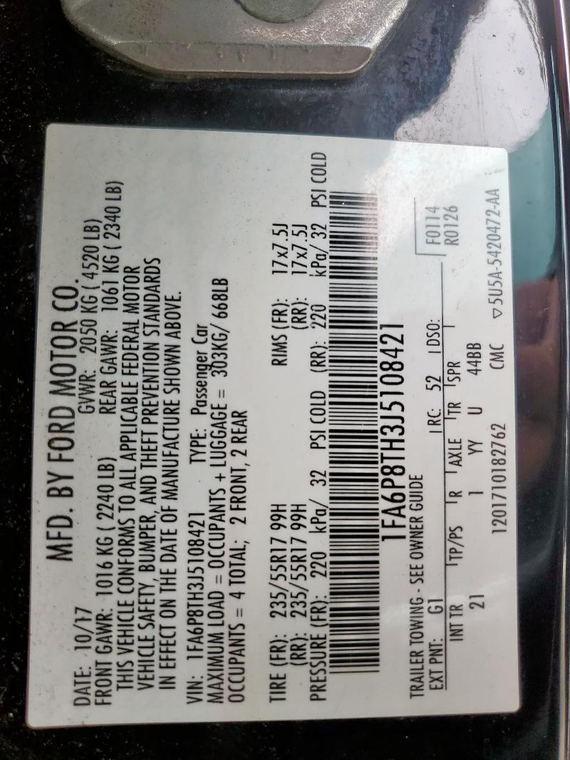 2018 FORD MUSTANG 1FA6P8TH3J5108421