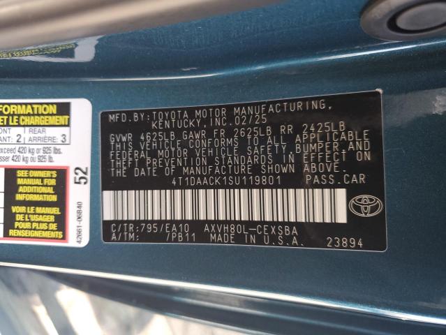 2025 TOYOTA CAMRY XSE 4T1DAACK1SU119801