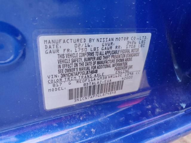 2016 NISSAN VERSA S - 3N1CN7AP7GL874848