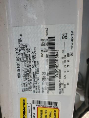 2013 FORD FUSION SE - 3FA6P0HR3DR188646