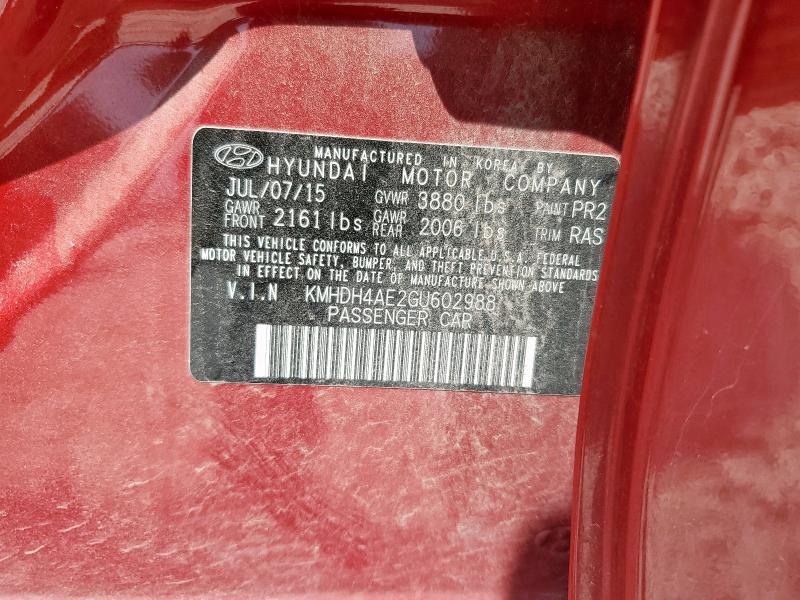 2016 HYUNDAI ELANTRA SE KMHDH4AE2GU602988