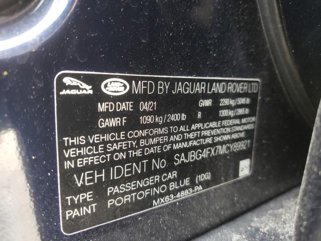2021 JAGUAR XF SE SAJBG4FX7MCY89921