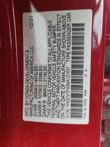 2021 HONDA ACCORD SPORT SE - 1HGCV1F43MA121637