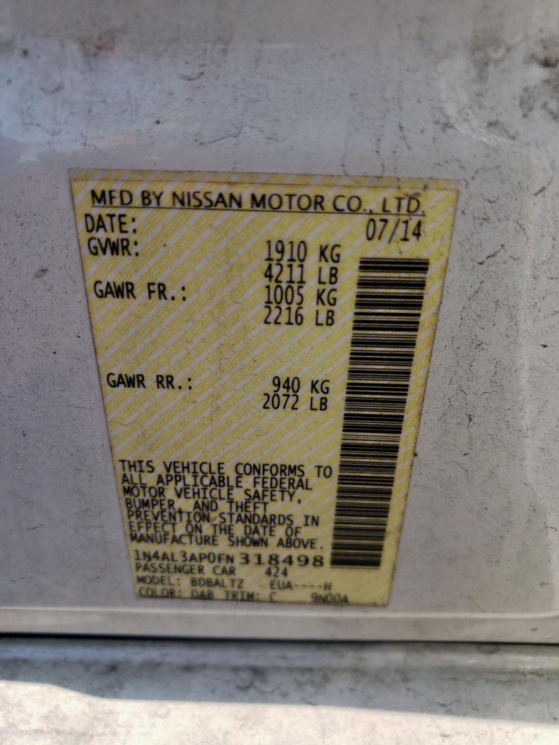 2015 NISSAN ALTIMA 2.5 - 1N4AL3AP0FN318498