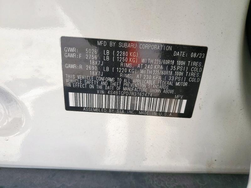 2024 SUBARU OUTBACK TO 4S4BTGPD7R3162474