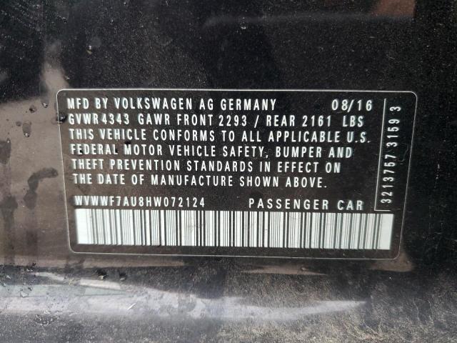 2017 VOLKSWAGEN GOLF R WVWWF7AU8HW072124