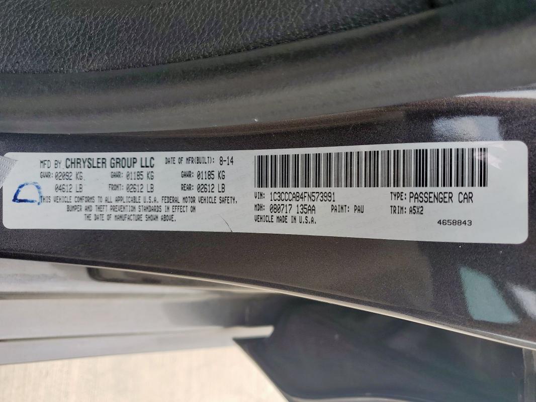 2015 CHRYSLER 200 LIMITE - 1C3CCCAB4FN573991