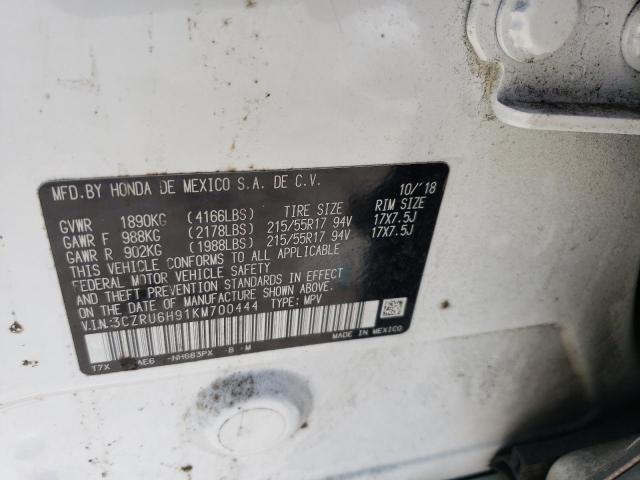 2019 HONDA HR-V TOURI 3CZRU6H91KM700444