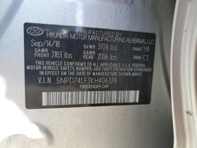 2019 HYUNDAI ELANTRA SE 5NPD74LF3KH406378