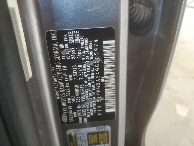 2016 KIA SORENTO EX 5XYPHDA54GG005974