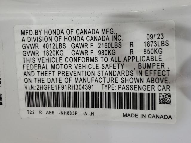 2024 HONDA CIVIC TOUR 2HGFE1F91RH304391