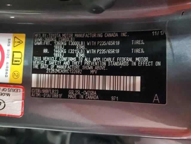 2017 LEXUS RX 350 BAS 2T2BZMCA9HC132682