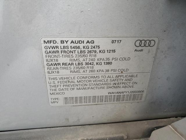 2018 AUDI Q5 PREMIUM WA1ANAFY1J2033906