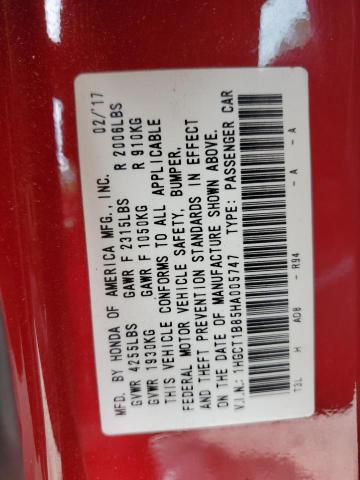2017 HONDA ACCORD EXL 1HGCT1B85HA005747