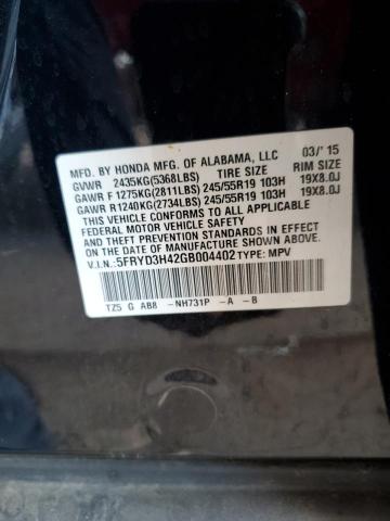 2016 ACURA MDX TECHNO 5FRYD3H42GB004402