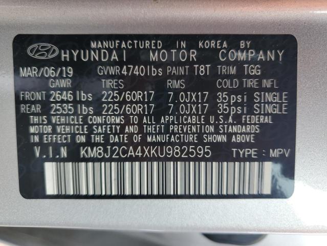 2019 HYUNDAI TUCSON SE KM8J2CA4XKU982595