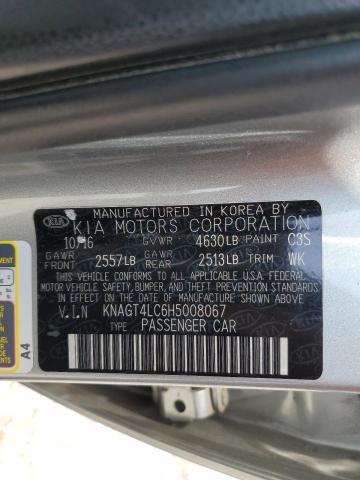 2017 KIA OPTIMA HYB KNAGT4LC6H5008067