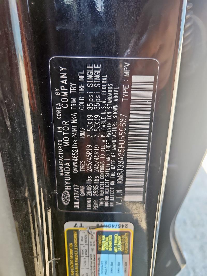 2017 HYUNDAI TUCSON LIMITED KM8J33A25HU559637
