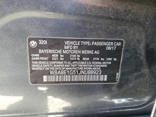2018 BMW 320 I WBA8E1G51JNU88923