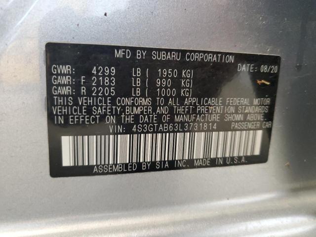 2020 SUBARU IMPREZA 4S3GTAB63L3731814