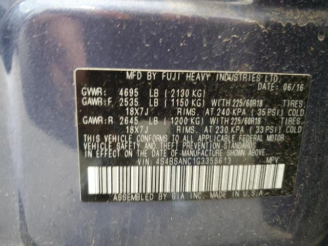 2016 SUBARU OUTBACK 2. 4S4BSANC1G3358613