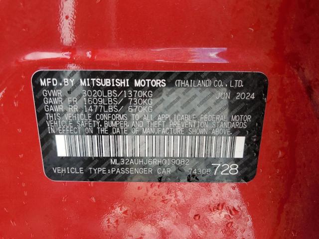 2024 MITSUBISHI MIRAGE ES ML32AUHJ6RH019082